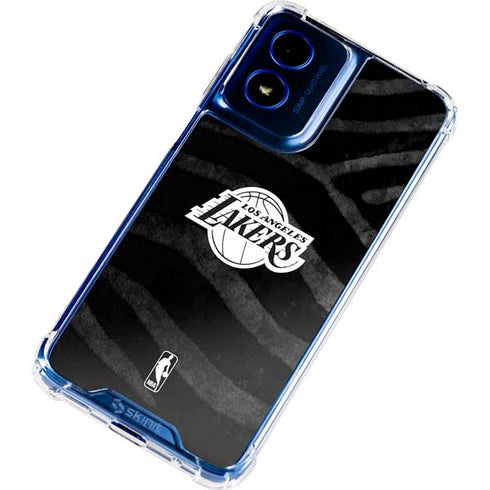 NBA Los Angeles Lakers Black Animal Print Moto G 5G (2024) Clear Case